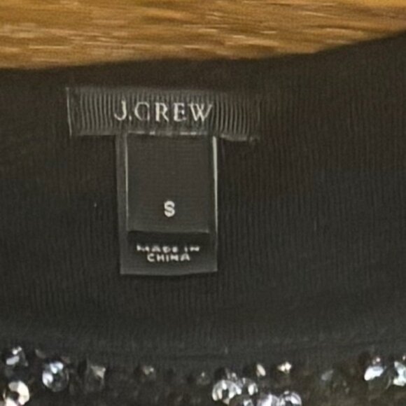 J. Crew Black Polka Dot Sequin Short Sleeve Blouse - Picture 6 of 6